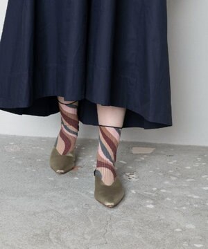  TWIST STRIPE LINK SOCKS／歪みストライプリンクソックス