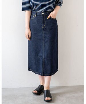 【洗える/軽量】FS 3/4丈 デニムスカートⅡ