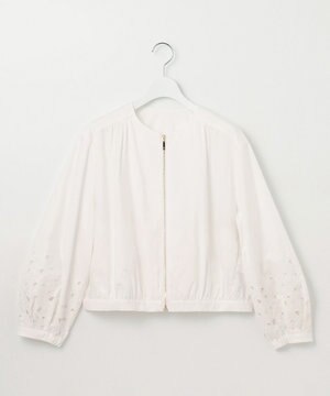  【洗える】テンセルコットンエンブロイダリー ジャケット