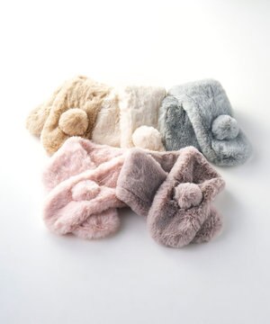  【洗える】estaa うさしっぽマフラー