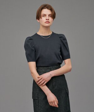 【UVケア・接触冷感】ダブルフェイスジャージー ボリュームスリーブ カットソー