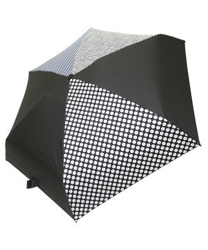  【UVカット95%以上】【UPF50＋】プラスリング レディース 晴雨兼用 折傘 BLKT1309
