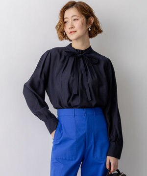  【VERY掲載】TRオーガンジー 2WAY ボウタイブラウス