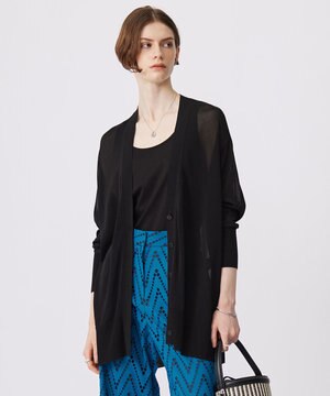  【洗える】 ドライシンセティックハイゲージ カーディガン