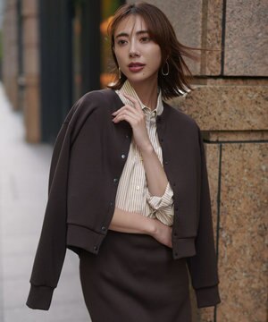 【野呂佳代さん着用】BEAUTY FORM JERSEY スナップカーディガン