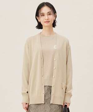  【カタログ掲載・洗える】エンブレムニット カーディガン