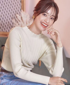 【洗える】ランダムリブニットプルオーバー