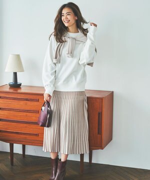 【前後着用】パールモチーフ ニット セットアップ