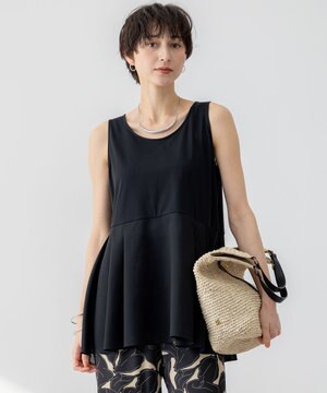  【洗える】ナチュラルコットンベア タフタコンビ タンクトップ