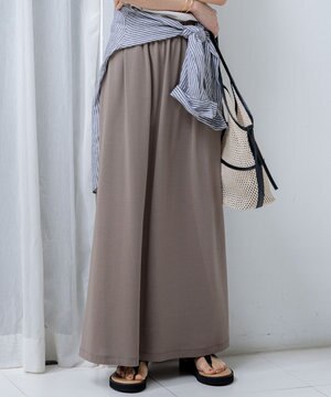  【WEB&一部店舗限定/接触冷感/洗える】ツイストコットンプレーティング スカート