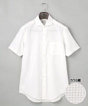  春夏向け/カラミ織【形態安定】SUMMERPREMIUMPLEATS_セミワイドカラー 半袖ドレスシャツ(26年限定モデル)