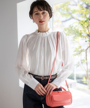 【VERY掲載】TRオーガンジー 2WAY ボウタイブラウス