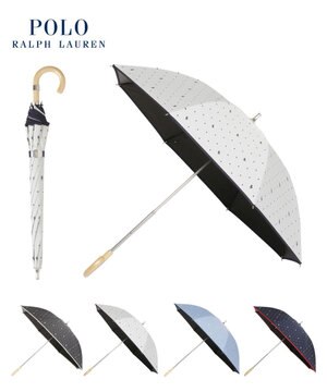  POLO RALPH LAUREN（ポロ ラルフローレン）晴雨兼用日傘 ドット 長傘 遮光率100％ 遮熱 UV