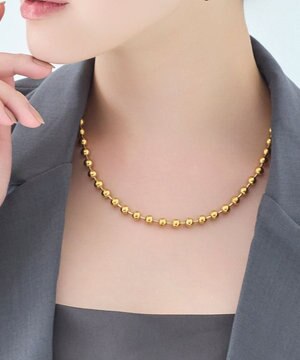  【金属アレルギー対応】ドットラインネックレス　ゴールド/ステンレス