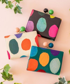  カラフルズームドット ２つ折り財布 がま口