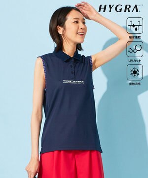  【WOMEN】【接触冷感・UVケア・吸水速乾】ノースリーブ ポロシャツ
