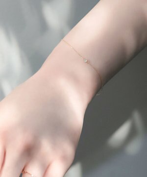  【K10】プチオパールブレスレット　クリア/BOX＆ショッパーつき/天然石/10月誕生石