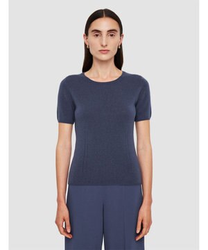  【洗える】ライトピュアカシミヤ　ニットTシャツ