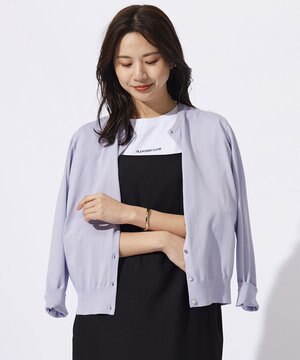 【洗える】BASIC HT-COTTON クルーネック カーディガン