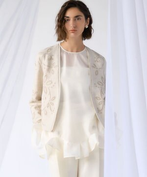  【GOLD LABEL】オーガンジー ラッフルヘム ブラウス