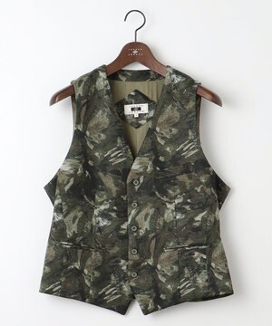  【イタリア素材/軽量/ストレッチ】バックプリントジャージーベスト