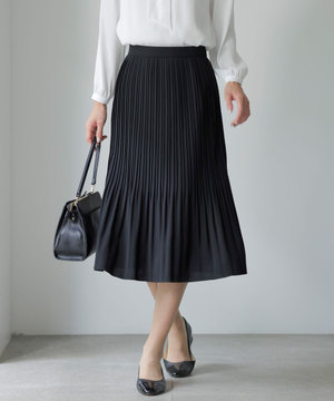 【洗える】ノルディス2wayジョーゼット プリーツ スカート