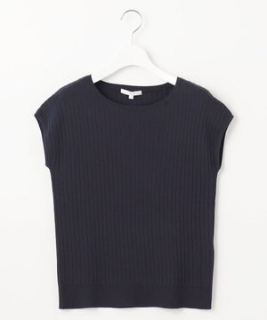  【アンサンブル対応・洗える】ハイツイストコットンアセテートフレンチスリーブ ニット