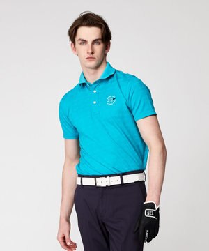  【MEN】【吸水速乾・UVケア】ロゴジャガード 半袖ポロシャツ