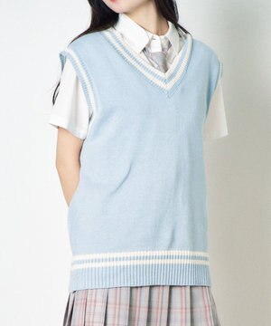  【SCHOOLITEM】ラインスクールニットベスト