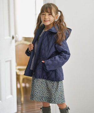  【110-140㎝】中綿キルト コート