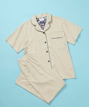 【綿100%】70/2 天竺 半袖開襟パジャマ MADE WITH LIBERTY FABRIC