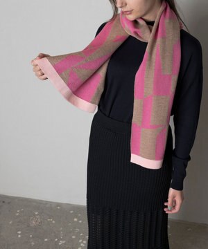  GEOMETRIC HERRINGBONE REBERSIBLE SCARF / キカヘリンボーンリバーマフラー
