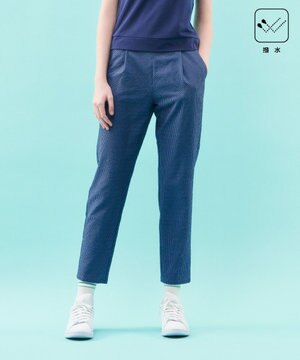  【WOMEN】【撥水】ギンガムサッカー テーパードパンツ