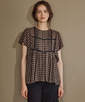  【SLOW/一部店舗限定】ブライトリネン デザイン ブラウス