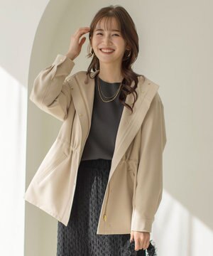 【撥水・UVカット・洗える】フーデットハーフ コート
