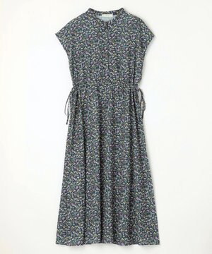 【洗濯機可能】サイドリボンフラワープリント ワンピース