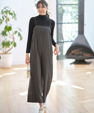  【洗える】起毛ストライプ ロンパース