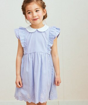  コードレーン 裾刺繍 ワンピース