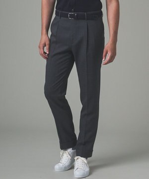  ロングセラー【洗える/折り目加工/シワになりにくい/ウエストアジャスター】ウォッシャブル サマーウール100％パンツ_定番色(1タック)24年モデル