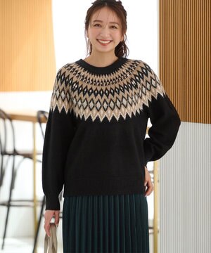  【洗濯機可能】フェザー求心ニット