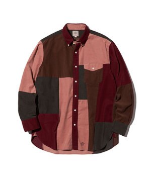  コーデュロイパッチワークシャツ