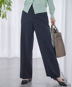  【洗える】クリアストレッチ ワイドパンツ