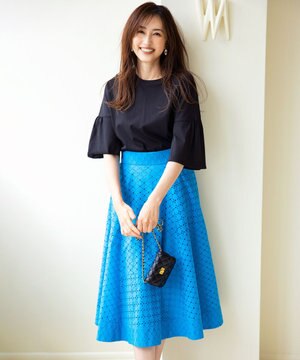 【洗える】パッチワークレース スカート