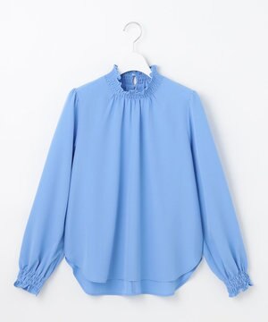  【洗える】スタンドネックブラウス