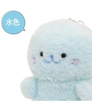  しろたん ついてきちゃうマスコット  キーホルダー 12cm 《もふもふ 水色》 単品