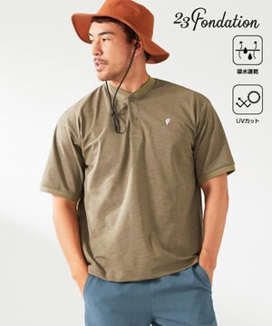  【23Fondation/MEN】ＣＯＯＬメッシュ スキッパーポロ