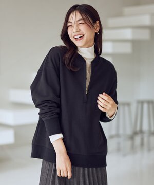 ハーフジップスウェット