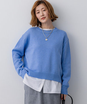 【Oggi掲載】コットンギマ クルーネック ニット