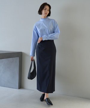  ウールライク Iラインスカート