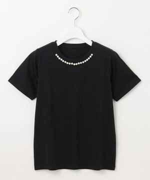 【UVケア】パールネック Tシャツ